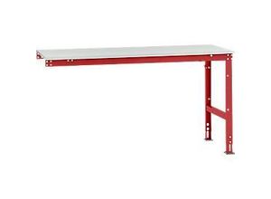 4045916072549 - AU60813003 Arbeits-Anbautisch UNIVERSAL Standard mit Melaminplatte BxTxH = 1750 x 800 x 760-870 mm Rubin-Rot