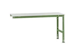 4045916072587 - AU60816011 Arbeits-Anbautisch UNIVERSAL Standard mit Melaminplatte BxTxH = 1750 x 800 x 760-870 mm Resedagrün (RAL 6011)