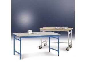 4045916073843 - BB30077035 Beistelltisch BASIS stationär mit Kunststoff-Tischplatte in Lichtgrau RAL 7035 BxTxH 750 x 500 x 780 mm Lichtgrau (RAL 7035)