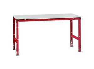 4045916078763 - AU40973003 Arbeits-Grundtisch UNIVERSAL Standard mit Kunststoffplatte BxTxH = 1750x1000x760-870 mm Rubin-Rot