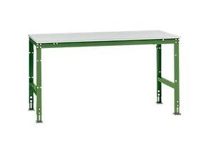 4045916078855 - AU40976011 Arbeits-Grundtisch UNIVERSAL Standard mit Kunststoffplatte BxTxH = 1750x1000x760-870 mm Resedagrün (RAL 6011)