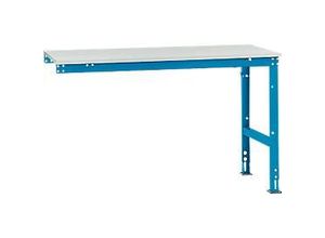 4045916080803 - AU60575012 Arbeits-Anbautisch UNIVERSAL Standard mit Kunststoffplatte BxTxH = 1500 x 800 x 760-870 mm Licht-Blau (RAL 5012)