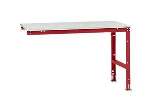 4045916080889 - AU60673003 Arbeits-Anbautisch UNIVERSAL Standard mit Kunststoffplatte BxTxH = 1500 x 1000 x 760-870 mm Rubin-Rot