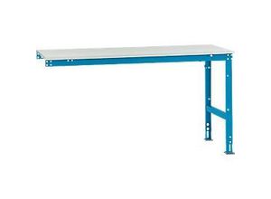 4045916081121 - AU60875012 Arbeits-Anbautisch UNIVERSAL Standard mit Kunststoffplatte BxTxH = 1750 x 800 x 760-870 mm Licht-Blau (RAL 5012)