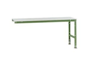 4045916081466 - AU61176011 Arbeits-Anbautisch UNIVERSAL Standard mit Kunststoffplatte BxTxH = 2000 x 800 x 760-870 mm Resedagrün (RAL 6011)