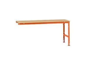 4045916105421 - AU61152001 Arbeits-Anbautisch UNIVERSAL Standard mit Multiplexplatte BxTxH = 2000 x 800 x 760-870 mm Rotorange (RAL 2001)