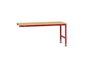 4045916105537 - AU61253003 Arbeits-Anbautisch UNIVERSAL Standard mit Multiplexplatte BxTxH = 2000 x 1000 x 760-870 mm Rubin-Rot