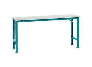 4045916138047 - AU70815021 Arbeits-Grundtisch UNIVERSAL Spezial mit Melaminplatte BxTxH = 1750 x 800 x 722-1022 mm Wasserblau