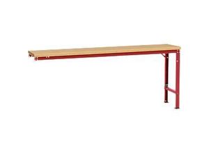 4045916158083 - AU81153003 Arbeits-Anbautisch UNIVERSAL Spezial mit Multiplexplatte BxTxH = 2000 x 800 x 722-1022 mm Rubin-Rot