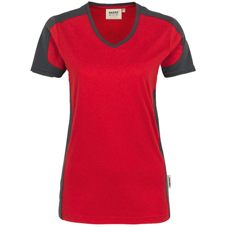 4045981086625 - Women-V-Shirt Contrast Performance 50% Baumwolle   50% Polyeste