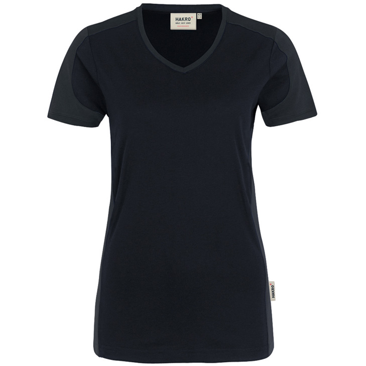 4045981086755 - Women-V-Shirt Contrast Performance 50% Baumwolle   50% Polyeste