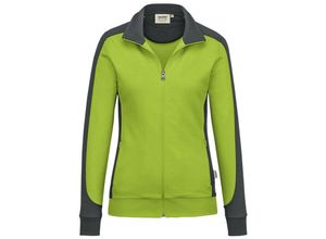 4045981146046 - Damen Sweatjacke Contrast MIKRALINAR® kiwi anthrazit S - kiwi anthrazit