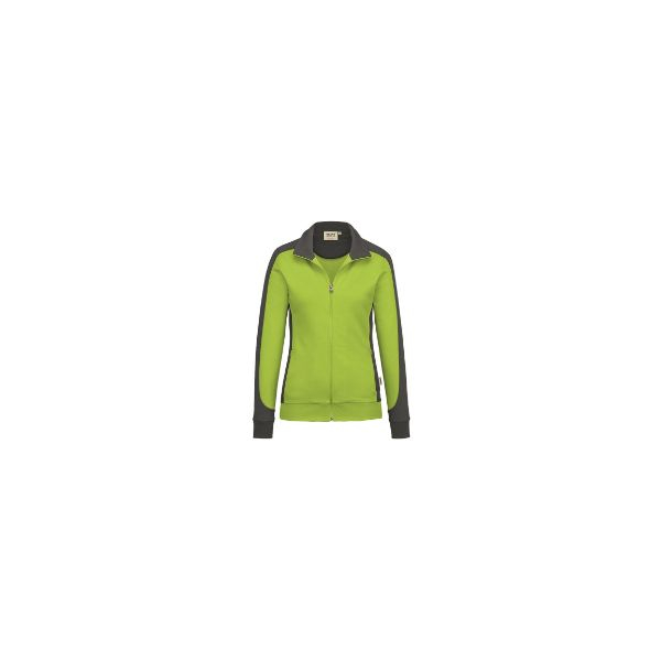 4045981146077 - Damen Sweatjacke Contrast MIKRALINAR® kiwi anthrazit XL - kiwi anthrazit