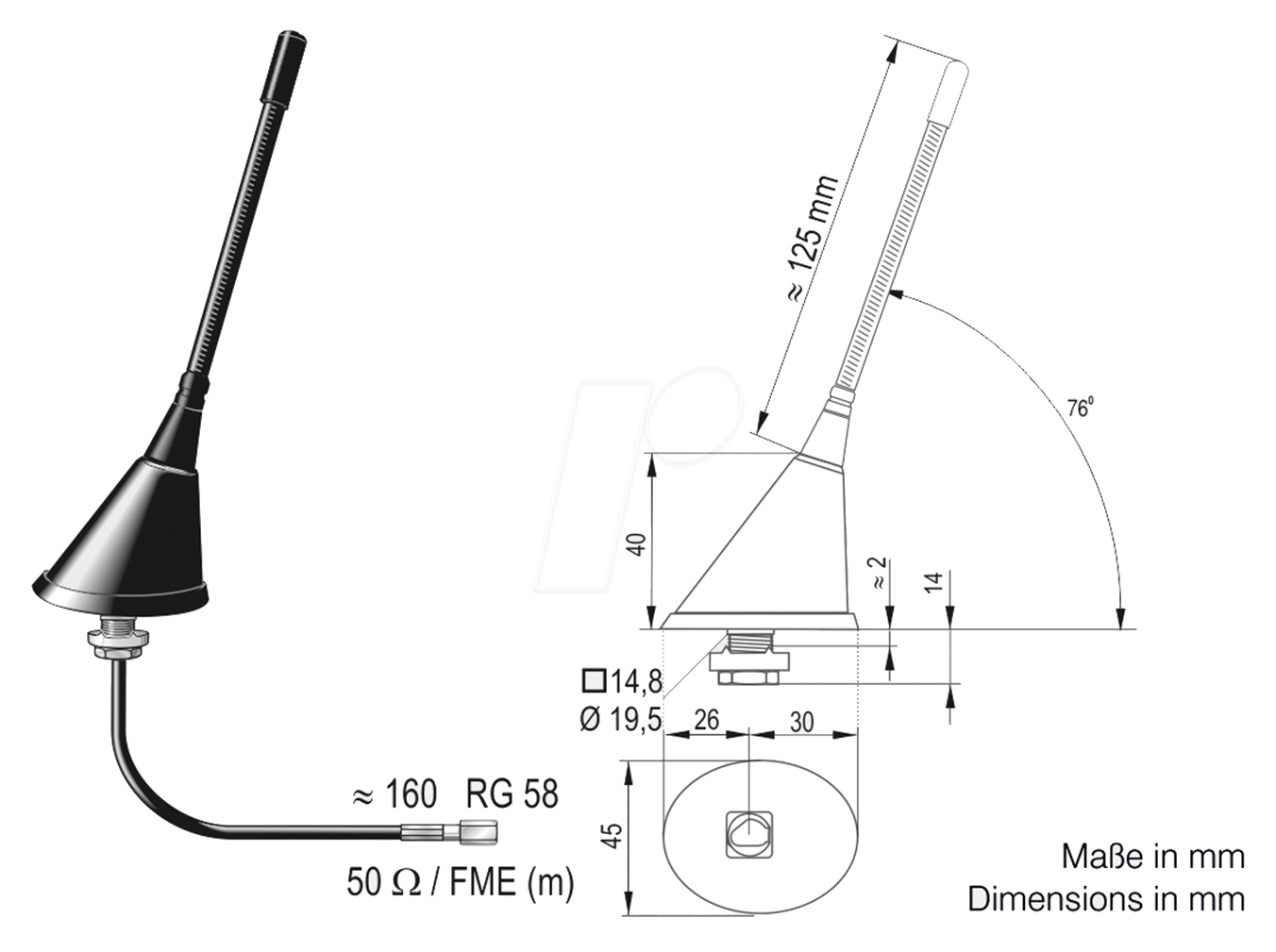 4045994054048 - 212201 - Fahrzeugantenne TETRA (380-430 MHz)