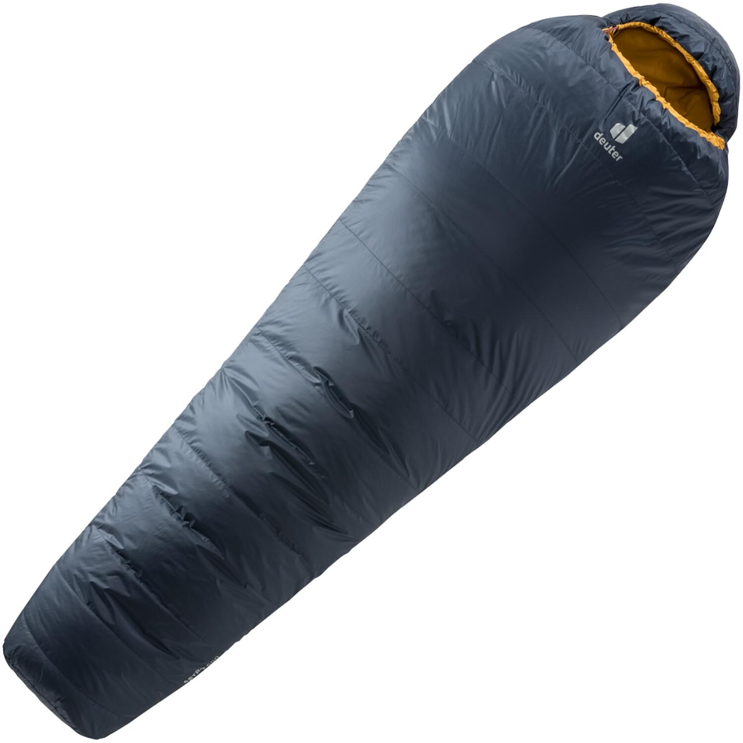 4046051118802 - - Astro 500 - Daunenschlafsack Gr 220 x 82 x 54 cm - Long Zip Left Blau  Curry