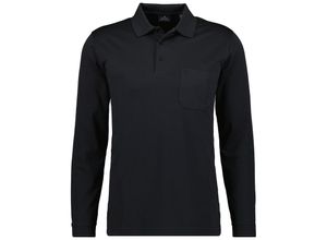 4046062521592 - Übergröße  Ragman Langarm Poloshirt im Baumwoll-Mix in Schwarz