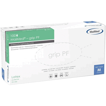 4046153025084 - Latex-Handschuh grip puderfrei XL 24cm weiß VE=100 Stück