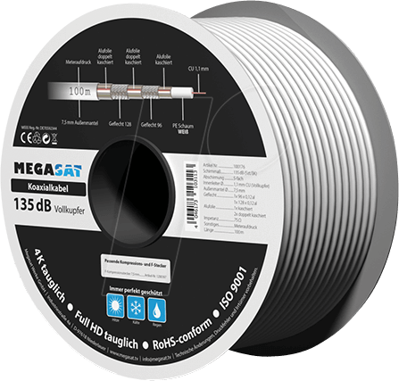 4046173103113 - MEGASAT 100176 - Koaxialkabel Ø 70 mm 135db 100 m