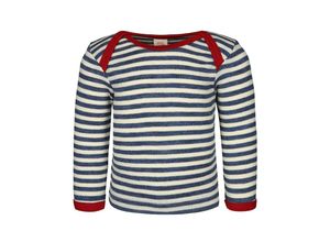 4046304191613 - ENGEL - Woll-Langarmshirt ESSENTIAL BABY gestreift in graublau melange Gr62 68