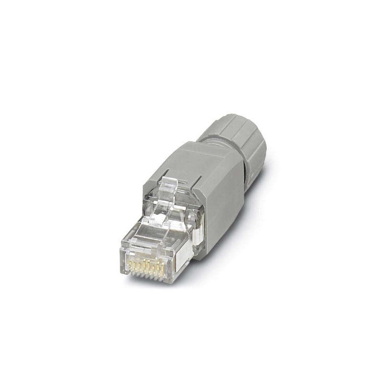 4046356163118 - Modular-Buchse Cat5E RJ45 22AWG Feldkonf rnd Litze massiv Geeignet für Rundkabel - grau - Phoenix