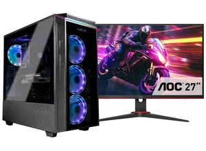 4046373841624 - F (A bis G) CAPTIVA Gaming-PC-Komplettsystem Advanced Gaming I84-162 TFT Bundle Computer-Komplettsysteme Gr Microsoft Windows 11 Home (64 Bit) 32 GB RAM 1000 GB SSD schwarz