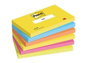 4046719506620 - POST-IT Haftnotizen Notes 622-12SS-COS 127 x 76 mm wiederablösbar cellophanfrei verpackt farbsortiert 6 x 100 Blatt