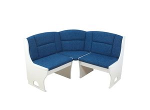 4046884029337 - Möbel Direkt Online - Truheneckbank Josef i 125x125 cm weiß Strukturstoff blau