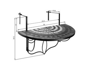 4046884060606 - möbel direkt online Balkontisch zum Einhängen Tonio