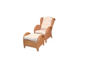 4046884078281 - möbel direkt online Rattansessel mit Fusshocker Hajo