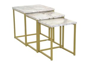 4046884082035 - Möbel Direkt Online - Edles Beistelltisch-Set 3tlg mit Tischplatten in Marmoroptik Cesar