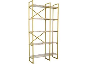 4046884082066 - Möbel Direkt Online - Regalwand Standregal Cesar 5 Böden in Marmoroptik 88 cm breit