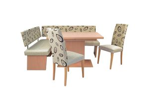 4046884087023 - Möbel Direkt Online - Moderne Eckbankgruppe Kreta Tisch Fix Buche-Beige