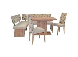 4046884087146 - Möbel Direkt Online - Moderne Eckbankgruppe Kreta Tisch Fix Eiche-Beige