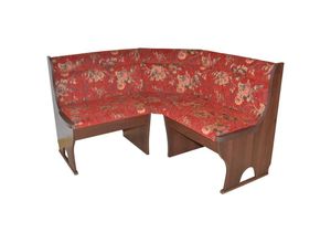4046884087993 - Truheneckbank Anja 1NB 125x125 cm Holzdekor Nussbaum Stoff rot mit Blumendessin 4046884087993 - Truheneckbank Anja 1NB 125x125 cm Holzdekor Nussbaum Stoff rot mit Blumendessin