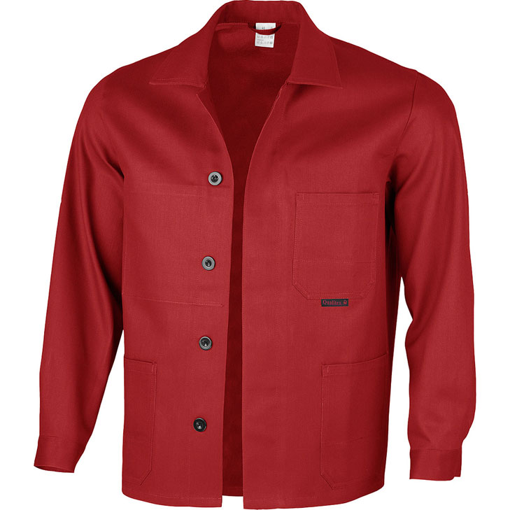 4046987015657 - Arbeitsjacke classic in feuerrot Größe 106 - Langjacke bw 270 g - klassische Bundjacke - feuerrot - 106 - Qualitex