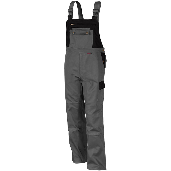 4046987019921 - Arbeitshose image in mittelgrau schwarz Größe 48 - Latzhose mg 300 g - stylische Blaummann - mittelgrau schwarz - 48 - Qualitex