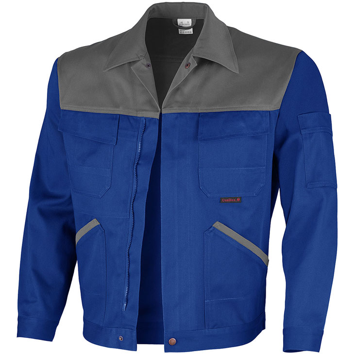 4046987020552 - Arbeitsjacke image in kornblau hellgrau Größe 106 - Bundjacke mg 300 g - stylische Werkstattjacke - kornblau hellgrau - 106 - Qualitex