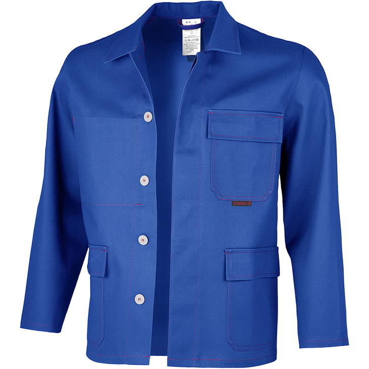 4046987021405 - Arbeitsjacke robust in kornblau Größe 44 - Langjacke bw 370 g - Schweisser-Werkstattjacke - kornblau - 44 - Qualitex