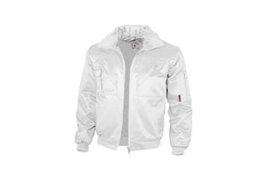 4046987024628 - Arbeitsjacke einfarbig in weiß Größe s - klassische Pilotenjacke - ideale Übergangsjacke - weiß - s - Qualitex