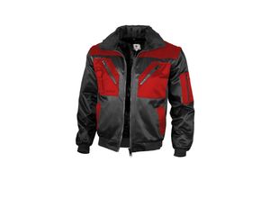 4046987024932 - Arbeitsjacke zweifarbig in schwarz rot Größe l - modische Pilotenjacke - ideale Übergangsjacke - schwarz rot - l - Qualitex