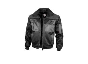 4046987026875 - Arbeitsjacke zweifarbig in schwarz grau Größe 4XL - modische Pilotenjacke - ideale Übergangsjacke - schwarz grau - 4XL - Qualitex