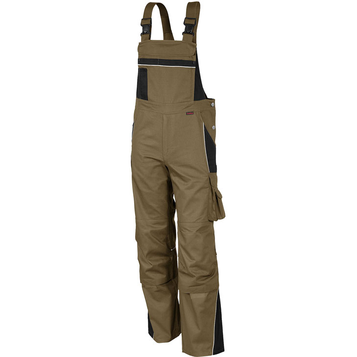 4046987027414 - Arbeitshose pro in khaki schwarz Größe 42 - Latzhose mg 245 g - Blaumann für PROfessionals - khaki schwarz - 42 - Qualitex