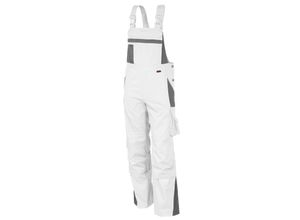 4046987027599 - Arbeitshose pro in weiß grau Größe 42 - Latzhose mg 245 g - Blaumann für PROfessionals - weiß grau - 42 - Qualitex 4046987027599 - Arbeitshose pro in weiß grau Größe 42 - Latzhose mg 245 g - Blaumann für PROfessionals - weiß grau - 42 - Qualitex