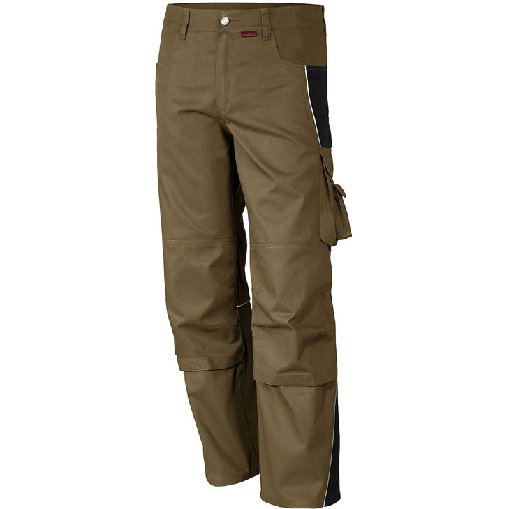 4046987028282 - Arbeitshose pro in khaki schwarz Größe 102 - Bundhose mg 245 g - PROfessionals-Werkstatthose - khaki schwarz - 102 - Qualitex