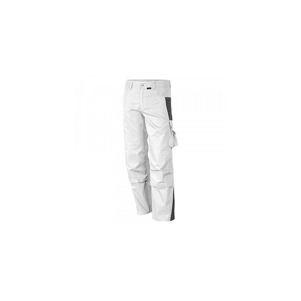 4046987028534 - Arbeitshose pro in weiß grau Größe 50 - Bundhose mg 245 g - PROfessionals-Werkstatthose - weiß grau - 50 - Qualitex