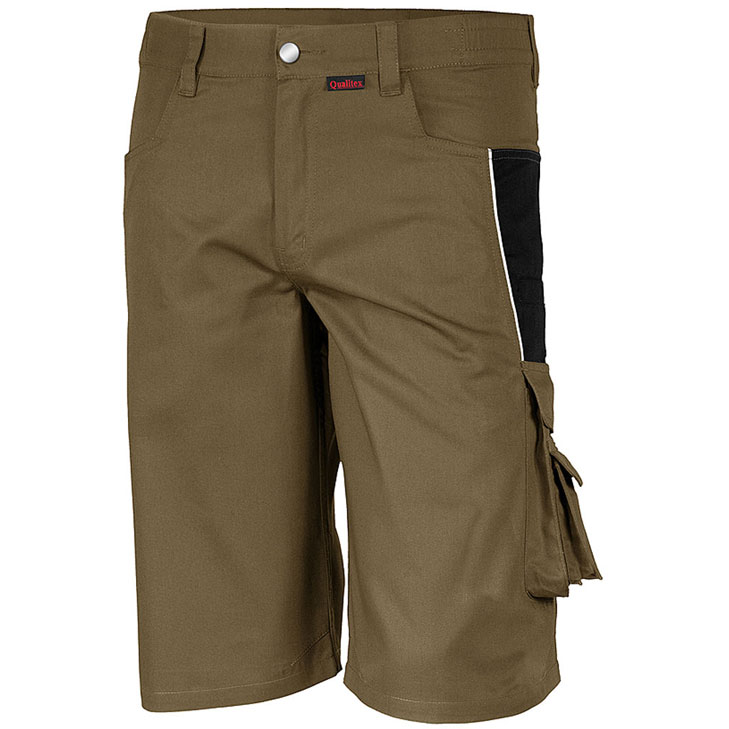 4046987029081 - ArbeitsshortsPRO in khaki schwarz Größe 44 - kurze Arbeitshose mg 245 g - für PROfessionals - khaki schwarz - 44 - Qualitex