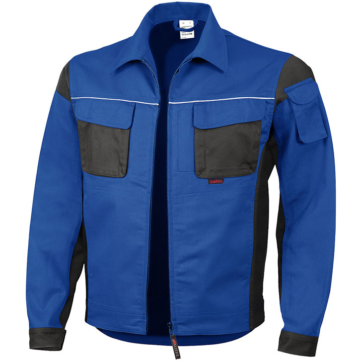 4046987029449 - Arbeitsjacke pro in kornblau schwarz Größe 48 - Bundjacke mg 245 g - PROfessionals-Werkstattjacke - kornblau schwarz - 48 - Qualitex