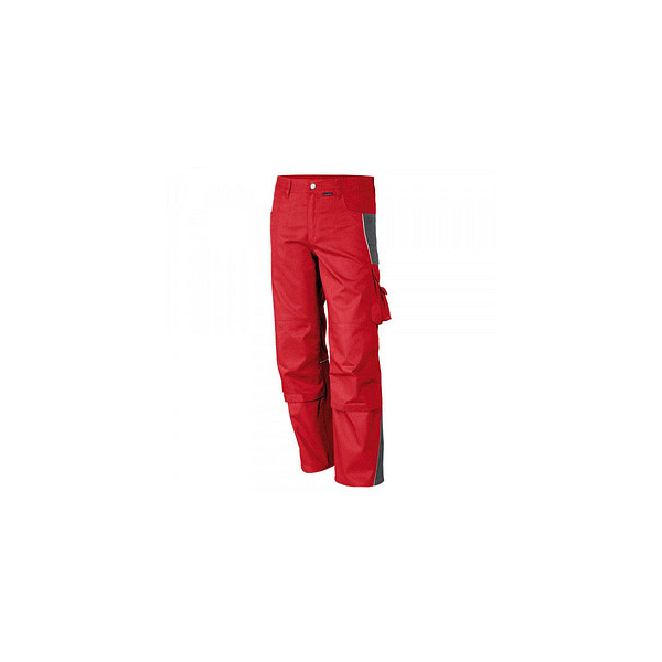 4046987030087 - Arbeitshose pro in rot grau Größe 56 - Bundhose mg 245 g - PROfessionals-Werkstatthose - rot grau - 56 - Qualitex