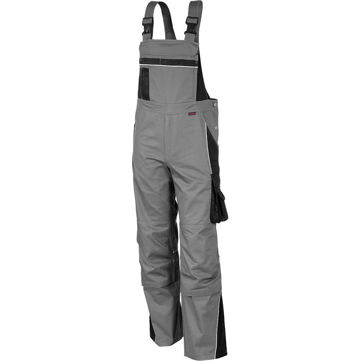 4046987031473 - Arbeitshose pro in grau schwarz Größe 62 - Latzhose mg 245 g - Blaumann für PROfessionals - grau schwarz - 62 - Qualitex