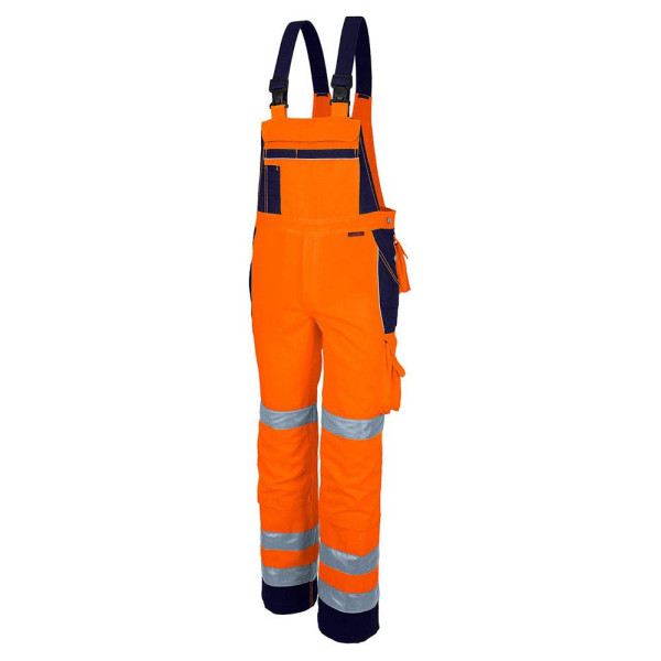 4046987035297 - Arbeitshose pro Warnschutz in warnorange marine Größe 106 - Latzhose - Warnschutz für PROfessionals - warnorange marine - 106 - Qualitex